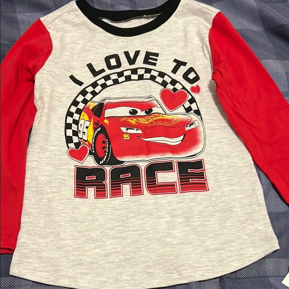 Kids 'I Love to Race' Valentines Long Sleeve Shirt